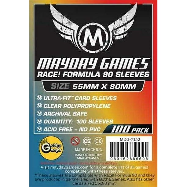 Mayday Race Formula 90 Card Sleeves Pack of 100 55 X 80 MM
